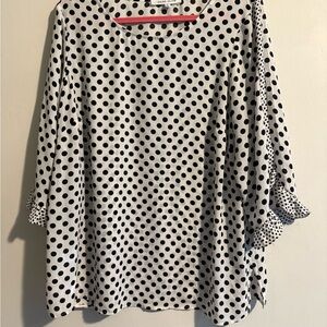 Rose & Olive Black and White Polka Dot Blouse